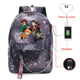 Demon Slayer Anti-theft Backpack Waterproof Fabric Large Female Shoulder Bag