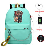 Demon Slayer Anti-theft School Backpack with USB