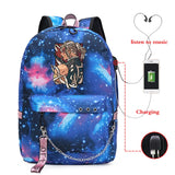 Demon Slayer Anti-theft School Backpack with USB