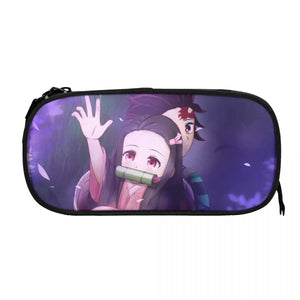 Demon Slayer Pen Box Student School Anime Zipper Pencil Bag