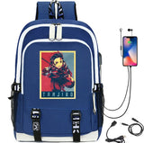 Demon Slayer Print USB Charging Teen Backpack School Bag