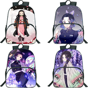 Demon Slayer Shinobu Kocho Print Backpack Kimetsu No Yaiba School Bags For Girls