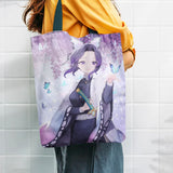 Demon Slayer Shoulder Bags Women Handbags Nezuko Rengoku Canvas Tote