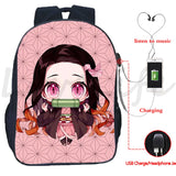 Demon Slayer Tanjirou Nezuko Anime School Backpack with USB Charging