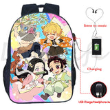 Demon Slayer Tanjirou Nezuko Anime School Backpack with USB Charging