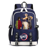 Demon Slayer Cartoon Backpack with USB School Bag Ladies Travel Backpack