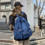 Denim Backpack Women Back Pack Shoulder Bag for Female Personality Student
