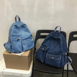 Denim Backpack Women Back Pack Shoulder Bag for Female Personality Student