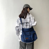 Denim Bag Summer Square Cotton Zipper Shoulder Handbag