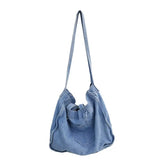 Denim Bag Wide Shoulder Strap Denim Tote Bag Casual Handbag For Women