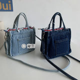 Denim Bag Women Satchels Canvas Casual Soft Shoulder Bag Handbag Purse