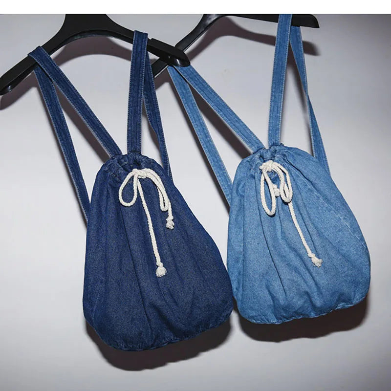 Denim Camp Bag Vintage Style Jeans Backpacks Bags Large Size School Bags