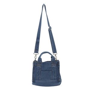 Denim Cloth Women Shoulder Bag Girl Canvas Handbag Small Tote Lady Zipper Purse