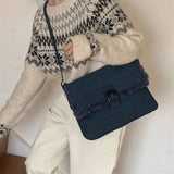 Denim Cloth Women's Messenger Bag Large Capacity Shoulder Handbag Casual Tote