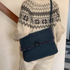 Denim Cloth Women's Messenger Bag Large Capacity Shoulder Handbag Casual Tote