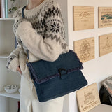 Denim Cloth Women's Messenger Bag Large Capacity Shoulder Handbag Casual Tote