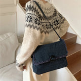 Denim Cloth Women's Messenger Bag Large Capacity Shoulder Handbag Casual Tote