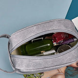 Denim Cosmetic Bag Wet Dry Separation Double-Layer Wash Bag Portable Makeup...