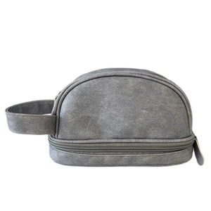 Denim Cosmetic Bag Wet Dry Separation Double-Layer Wash Bag Portable Makeup...