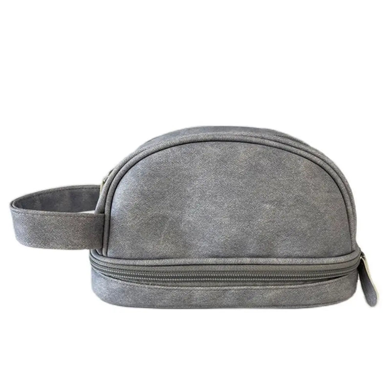 Denim Cosmetic Bag Wet Dry Separation Double-Layer Wash Bag Portable Makeup...