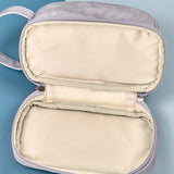 Denim Cosmetic Bag Wet Dry Separation Double-Layer Wash Bag Portable Makeup...