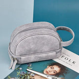Denim Cosmetic Bag Wet Dry Separation Double-Layer Wash Bag Portable Makeup...