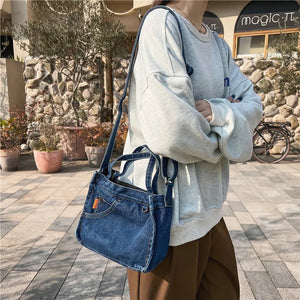 Casual Denim Crossbody Bag for Women Ladies Handbag