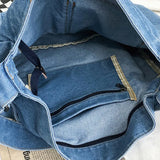 Denim Crossbody Shoulder Bag Women Japan Style Teen Girl Casual Large Jeans Bag