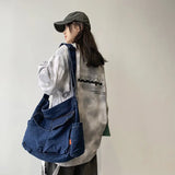 Denim Crossbody Shoulder Bag Women Japan Style Teen Girl Casual Large Jeans Bag