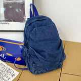 Denim Fabric Women's Backpack Bag Large Capacity