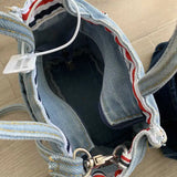 Denim Jeans Shoulder Crossbody Bag Large Capacity Shopping Handbag