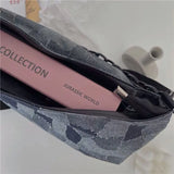 Denim Plaid Shoulder Bag Women Chain Zipper Hip-hop Vintage Retro