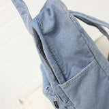 Denim School Backpack Women Travel Bag Preppy Style for Teenage Girls