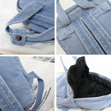 Denim School Backpack Women Travel Bag Preppy Style for Teenage Girls