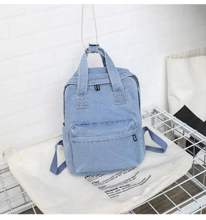 Denim School Bag Teenager Backpack Women Travel Bag Students Mochila Bolsa