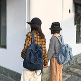 Denim School Bag Teenager Backpack Women Travel Bag Students Mochila Bolsa