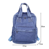 Denim School Bag Teenager Backpack Large Capacity