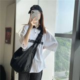 Denim Shoulder Bag Women Messenger Casual Tote Soft Student Large Capacity