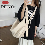 Denim Shoulder Bag Women Messenger Casual Tote Soft Student Large Capacity