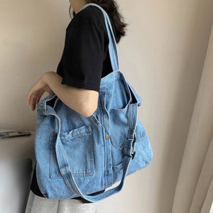 Casual Denim Shoulder Bag for Women