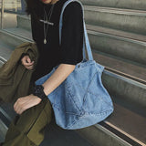 Denim Shoulder Bags Women Vintage Large Capacity Tote Bag Casual Handbags