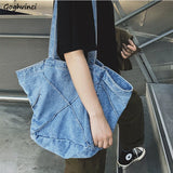 Denim Shoulder Bags Women Vintage Large Capacity Tote Bag Casual Handbags