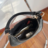 Denim Shoulder Bags Women Underarm Half Moon Streetwear Handbag