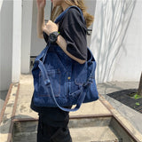 Women's Large Denim Shoulder Bag Tote