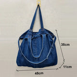 Denim Shoulder Bags for Women Casual Jeans Handbags Large Tote