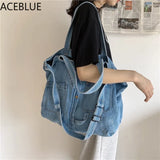 Denim Crossbody Shoulder Bag for Women Casual Jeans Handbag