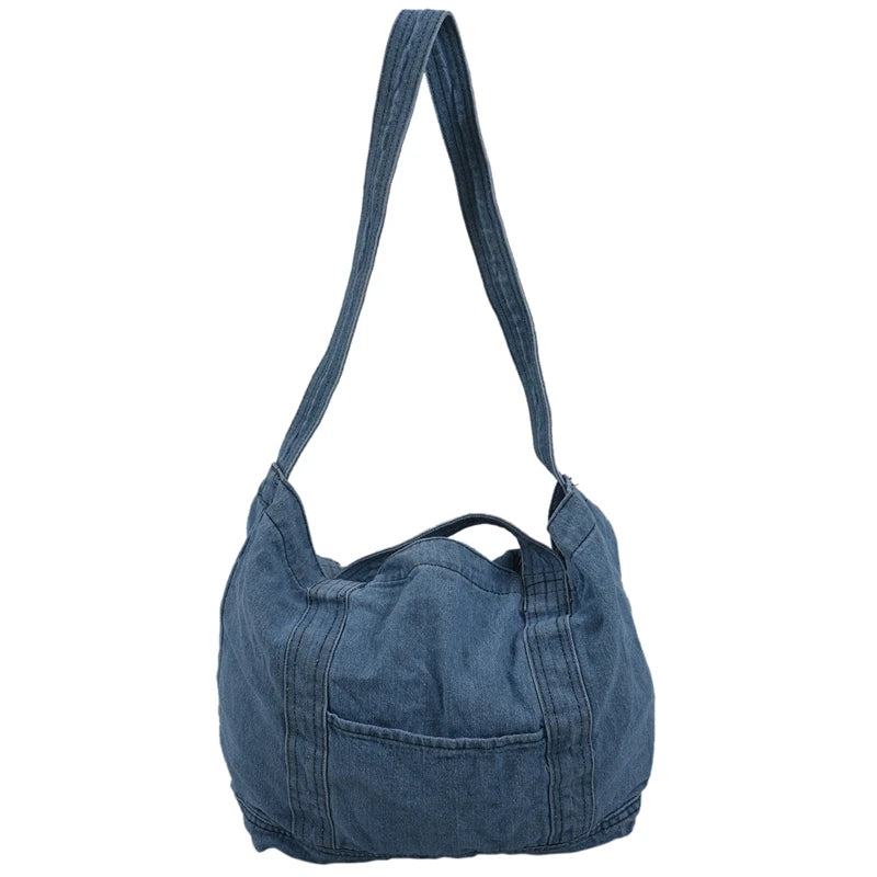 Denim Slouch Bag Casual Jean Fabric Handbag