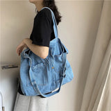 Denim Slouch Bag Lady Style Handbag Top-handle Bag