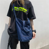 Denim Slouch Bag Lady Style Handbag Top-handle Bag