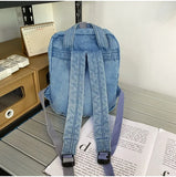 Denim Women Backpack Small Casual School Bag for Teenage Girls